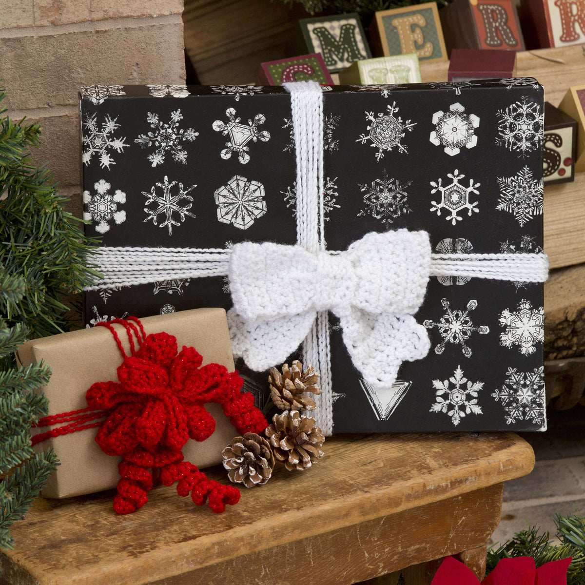 Crochet Gift Décor made in Red Heart Holiday Yarn