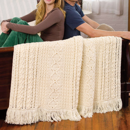 Red Heart Crochet Heirloom Stitches Throw Crochet Throw made in Red Heart Super Saver Yarn
