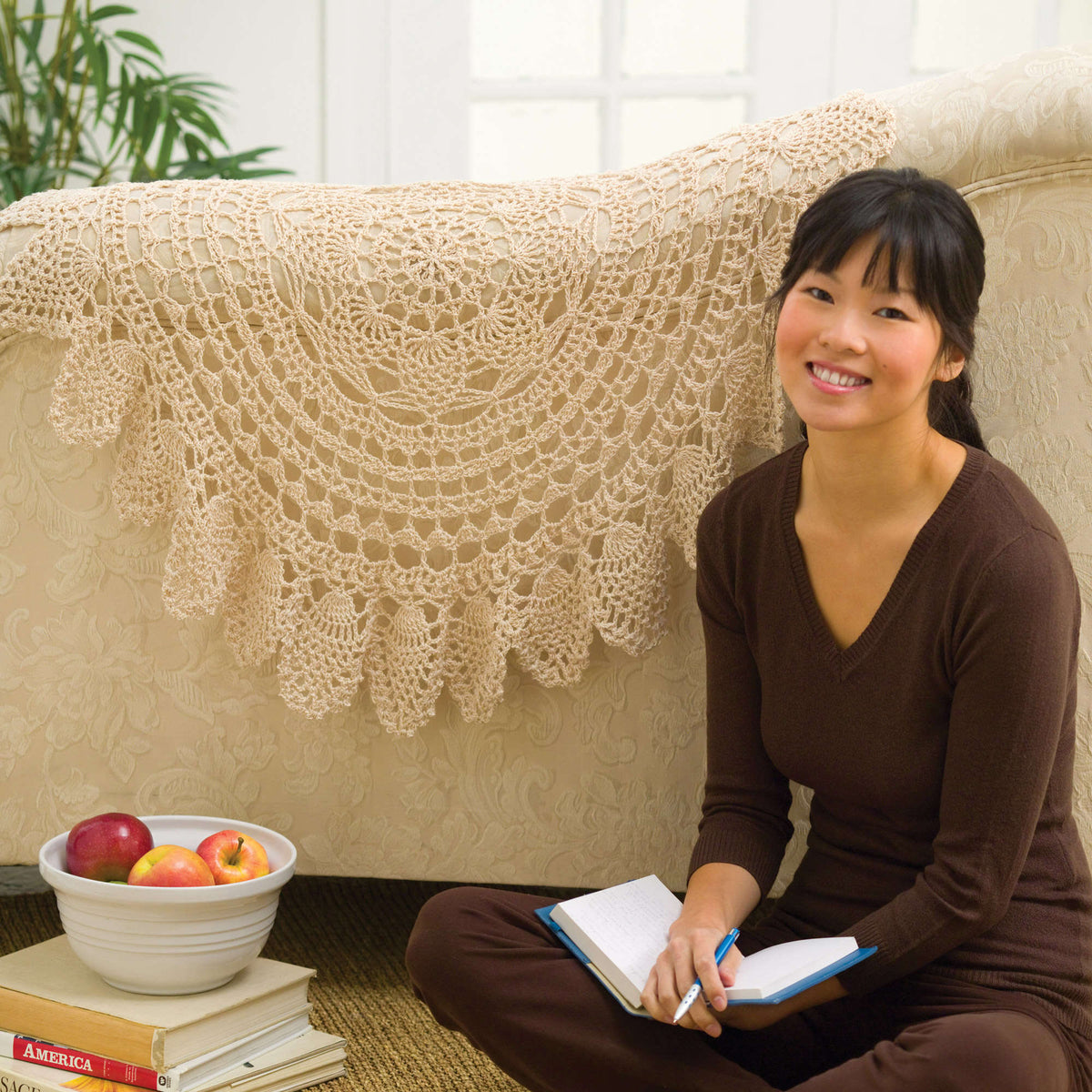 Crochet Afghan made in Red Heart Luster Sheen Yarn