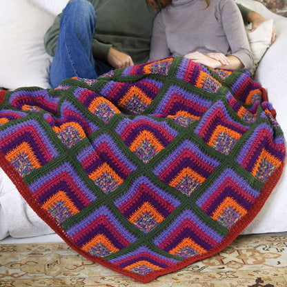 Red Heart Rich Mitered Crochet Throw Crochet MiteredThrow made in Red Heart Super Saver Yarn