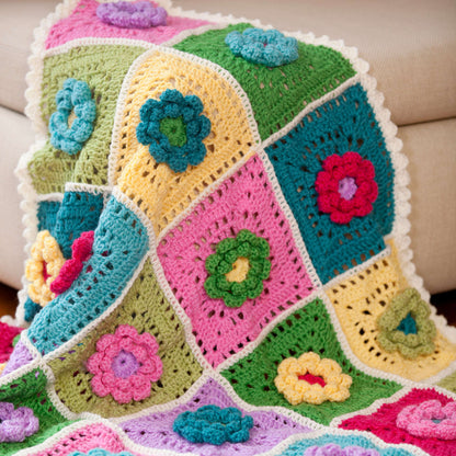 Red Heart Field of Dreams Crochet Blanket Crochet Blanket made in Red Heart Washable Ewe Yarn