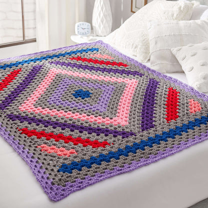Red Heart Diamond In the Rough Crochet Throw Crochet RoughThrow made in Red Heart With Love Chunky Yarn