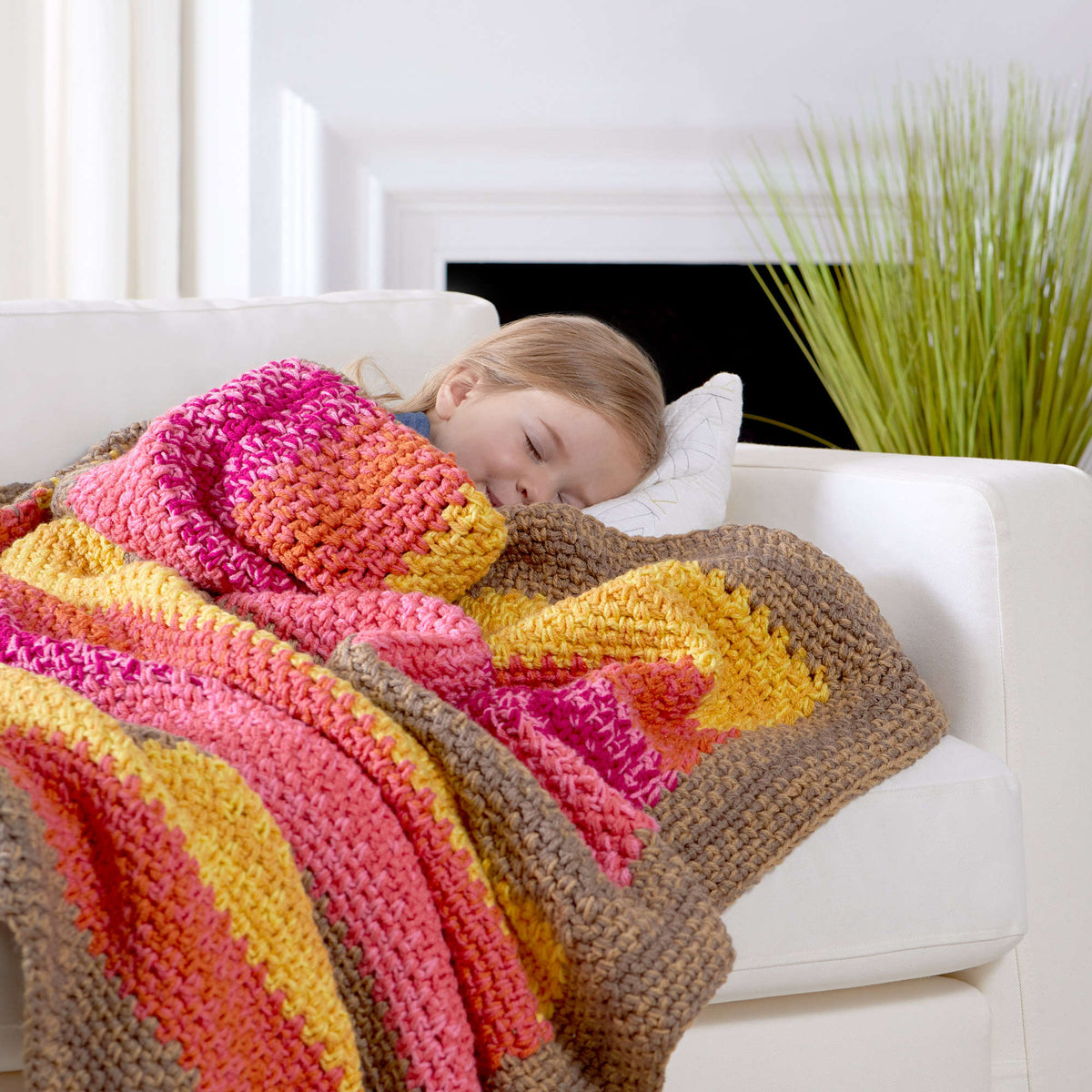 Crochet Throw made in Red Heart With Love Yarn