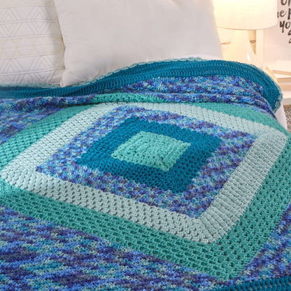 Red Heart Crochet Sea Glass Throw Crochet Throw made in Red Heart Soft Yarn