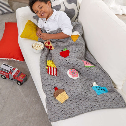 Red Heart Crochet Snack Snuggle Sack Crochet Blanket made in Red Heart Super Saver Yarn