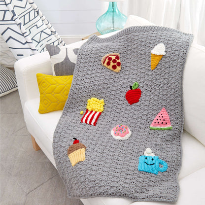 Red Heart Crochet Snack Snuggle Sack Crochet Blanket made in Red Heart Super Saver Yarn