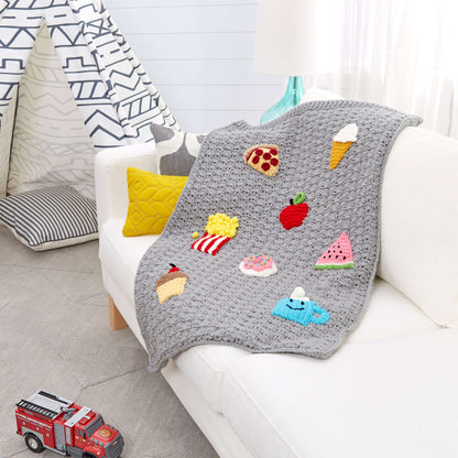 Red Heart Crochet Snack Snuggle Sack Crochet Blanket made in Red Heart Super Saver Yarn