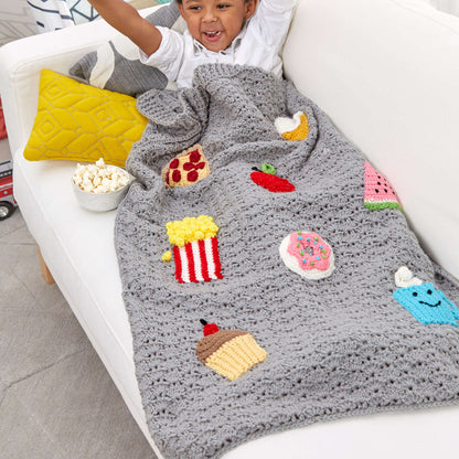 Red Heart Crochet Snack Snuggle Sack Crochet Blanket made in Red Heart Super Saver Yarn