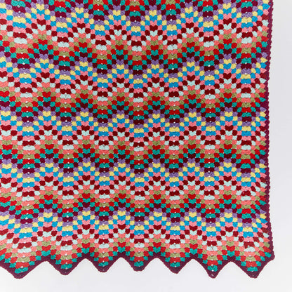 Red Heart Crochet Throw-back Granny Chevron Crochet Throw made in Red Heart With Love Yarn