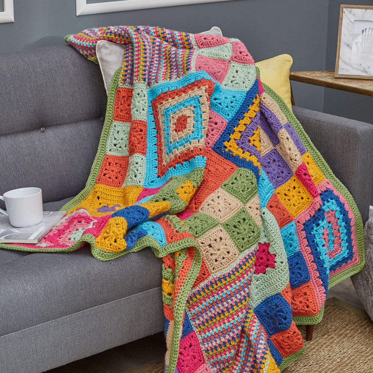 Crochet Throw made in Red Heart Super Saver Yarn