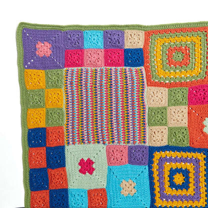 Red Heart Crochet Patched Persuasion Throw Crochet Throw made in Red Heart Super Saver Yarn
