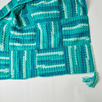 Red Heart Crochet Wavy Squares Throw Crochet Throw made in Red Heart With Love Yarn