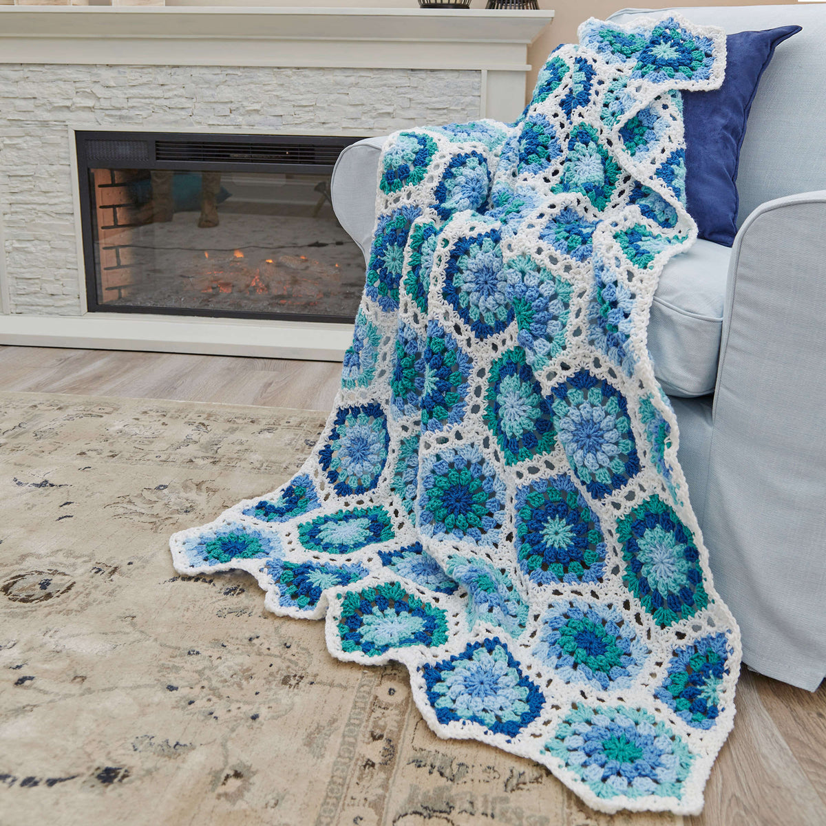 Crochet Throw made in Red Heart Super Saver Yarn