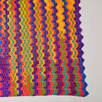 Red Heart Crochet Vibrant Stripes Throw Crochet Throw made in Red Heart Super Saver Yarn