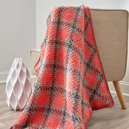 Red Heart Planned Pooling Argyle Throw or Crochet Blanket Crochet Blanket made in Red Heart With Love Yarn