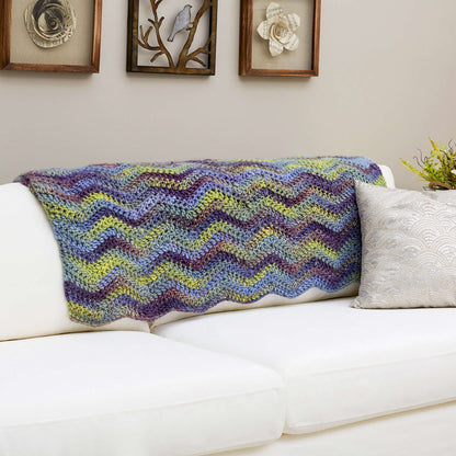 Red Heart Crochet Make Waves Throw Crochet Throw made in Red Heart Evermore Yarn