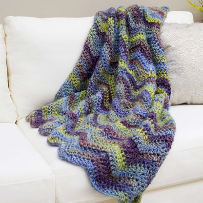 Red Heart Crochet Make Waves Throw Crochet Throw made in Red Heart Evermore Yarn