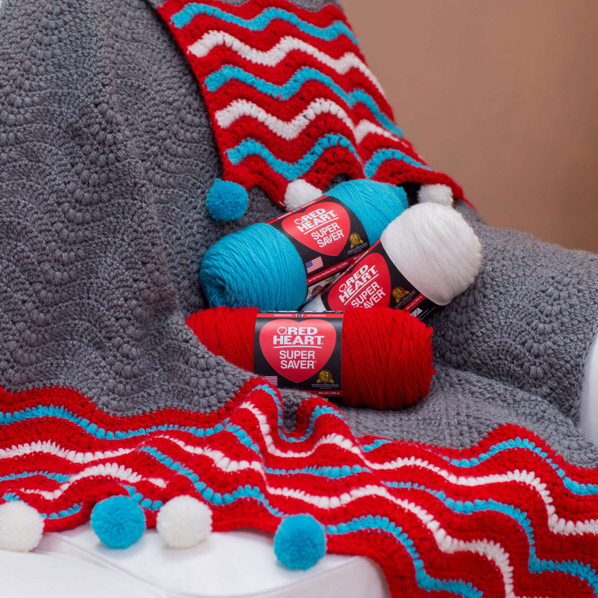 Crochet Throw made in Red Heart Super Saver Yarn