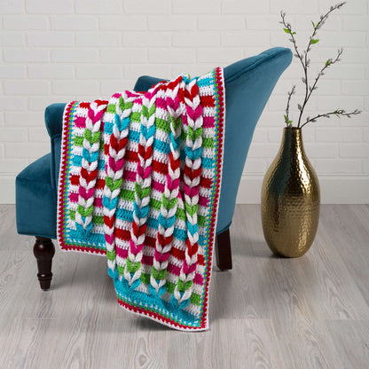 Red Heart Pulled Taffy Crochet Blanket Crochet Blanket made in Red Heart Super Saver Yarn