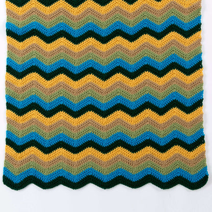Red Heart Crochet 5-Color Radiating Ripple Throw Crochet Throw made in Red Heart With Love Yarn