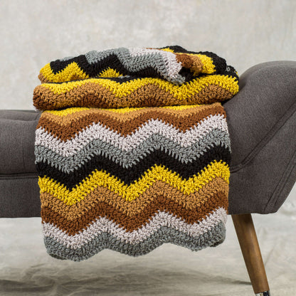 Red Heart 6-Color Radiating Ripple Throw Crochet Throw made in Red Heart Classic Yarn