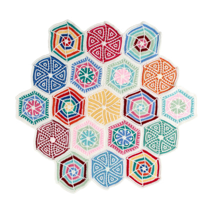 Red Heart Crochet Mandala Sampler Throw Crochet Throw made in Red Heart Super Saver Yarn
