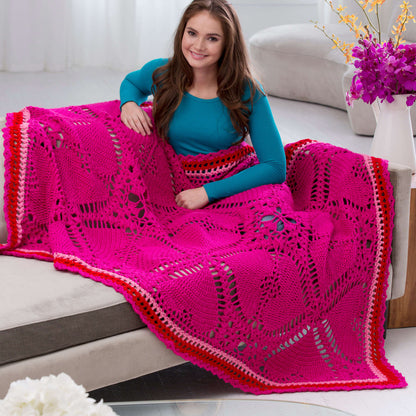 Red Heart Crochet Lovely Hearts Throw Crochet Throw made in Red Heart Comfort Yarn