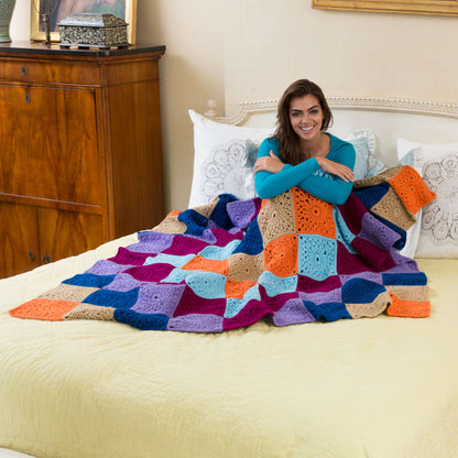 Red Heart Crochet Stitch a Hug Cozy Throw Crochet Throw made in Red Heart With Love Yarn