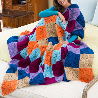 Red Heart Crochet Stitch a Hug Cozy Throw Crochet Throw made in Red Heart With Love Yarn