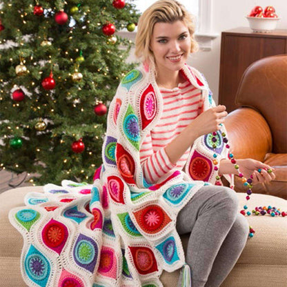 Red Heart Crochet Retro Ornament Throw Crochet Throw made in Red Heart Super Saver Yarn