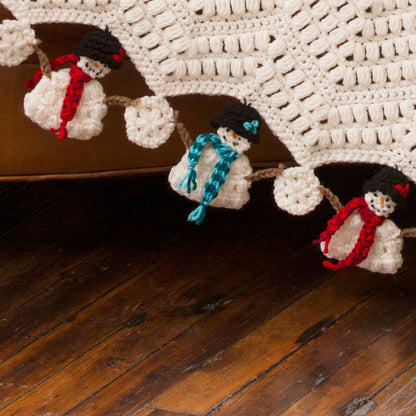Red Heart Crochet Dancing Snowmen Throw Crochet Throw made in Red Heart Super Saver Yarn