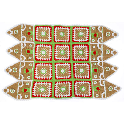 Red Heart Crochet Gingerbread House Throw Crochet Throw made in Red Heart Holiday Yarn
