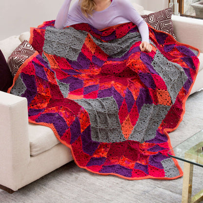 Red Heart Crochet Desert Star Throw Crochet Throw made in Red Heart Super Saver Yarn
