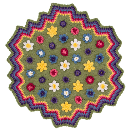 Red Heart Crochet Flower Garden Throw Crochet Throw made in Red Heart With Love Yarn