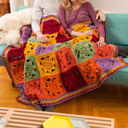 Red Heart Crochet Fabulous Fall Throw Crochet Throw made in Red Heart Super Saver Yarn