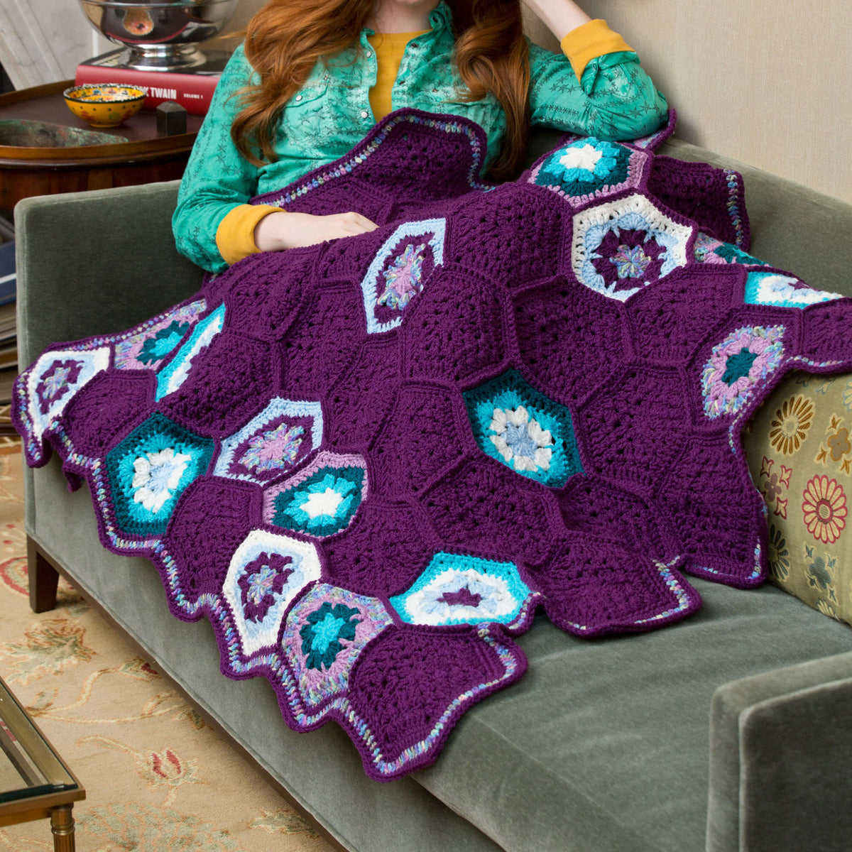 Crochet Throw made in Red Heart Super Saver Yarn