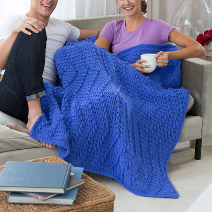 Red Heart Crochet Lazy Waves Throw Crochet Throw made in Red Heart With Love Yarn