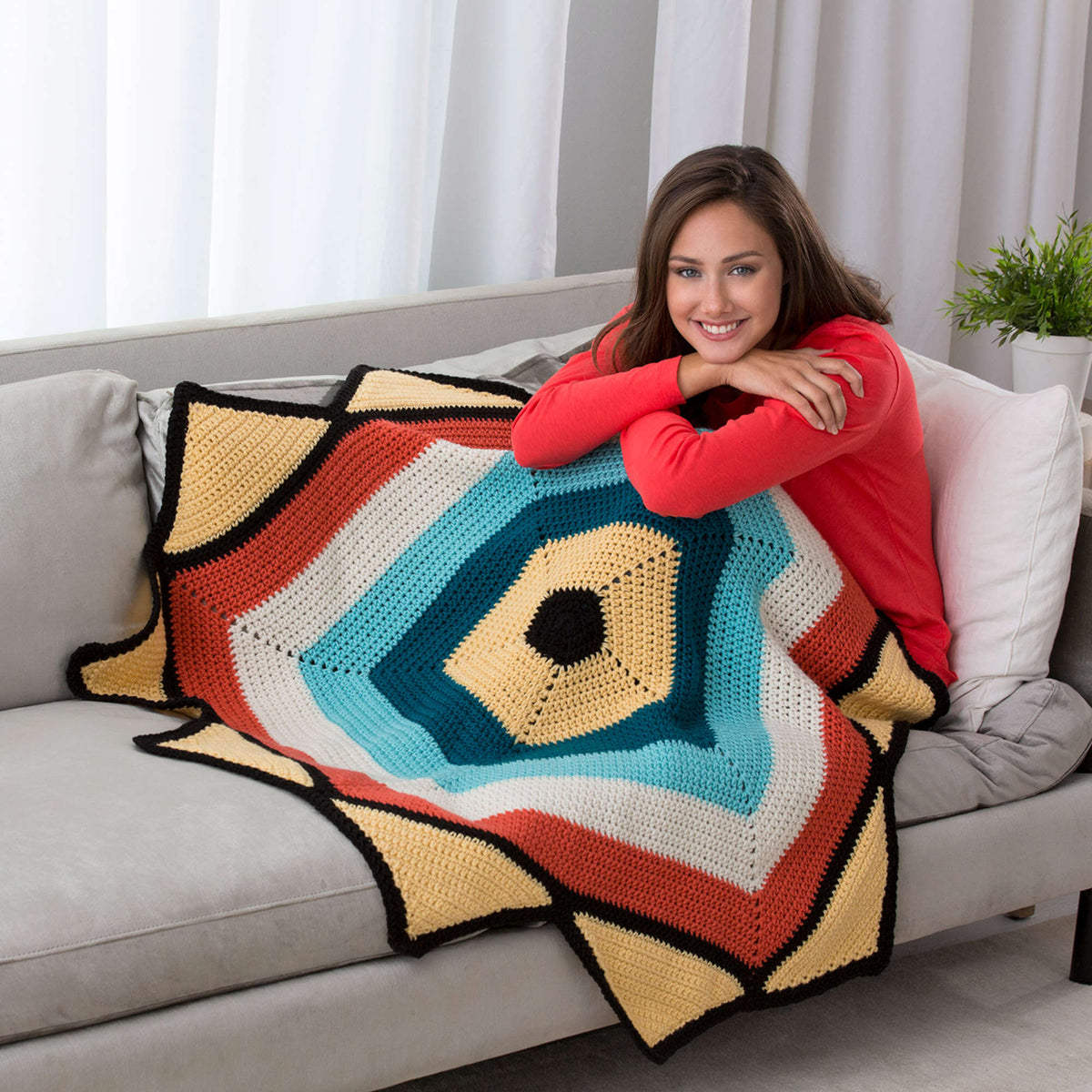 Crochet Throw made in Red Heart Super Saver Yarn