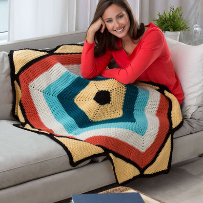 Red Heart Crochet to the Point Throw Crochet Throw made in Red Heart Super Saver Yarn