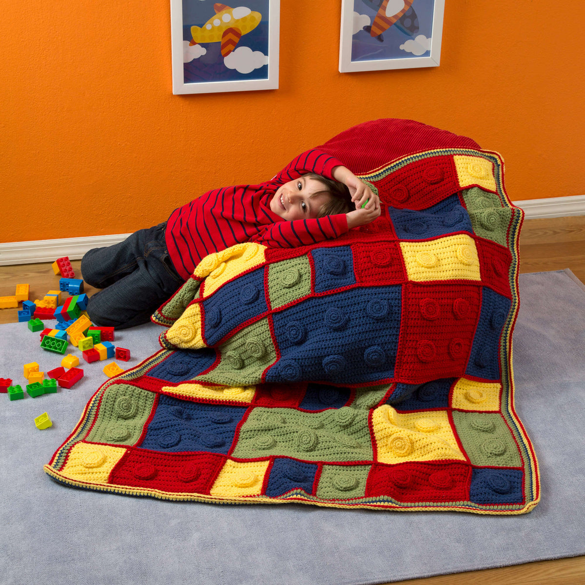 Crochet Throw made in Red Heart With Love Yarn