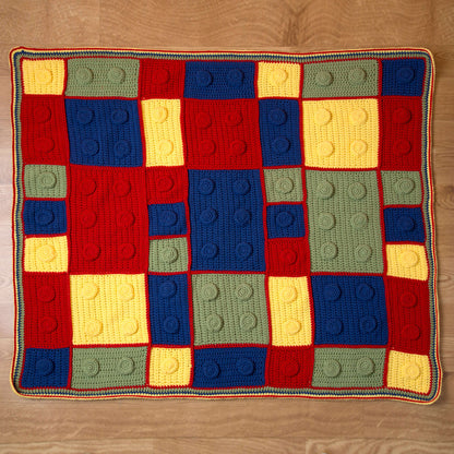 Red Heart Crochet Building Blocks Throw Crochet Throw made in Red Heart With Love Yarn