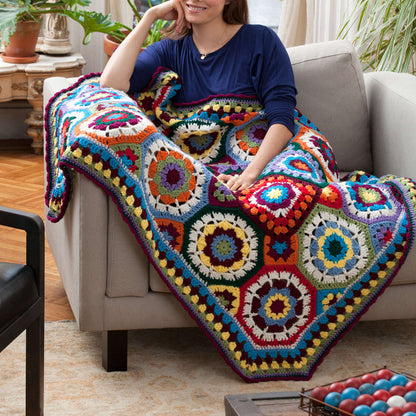 Red Heart Crochet In Love With Color Throw Crochet Throw made in Red Heart With Love Yarn