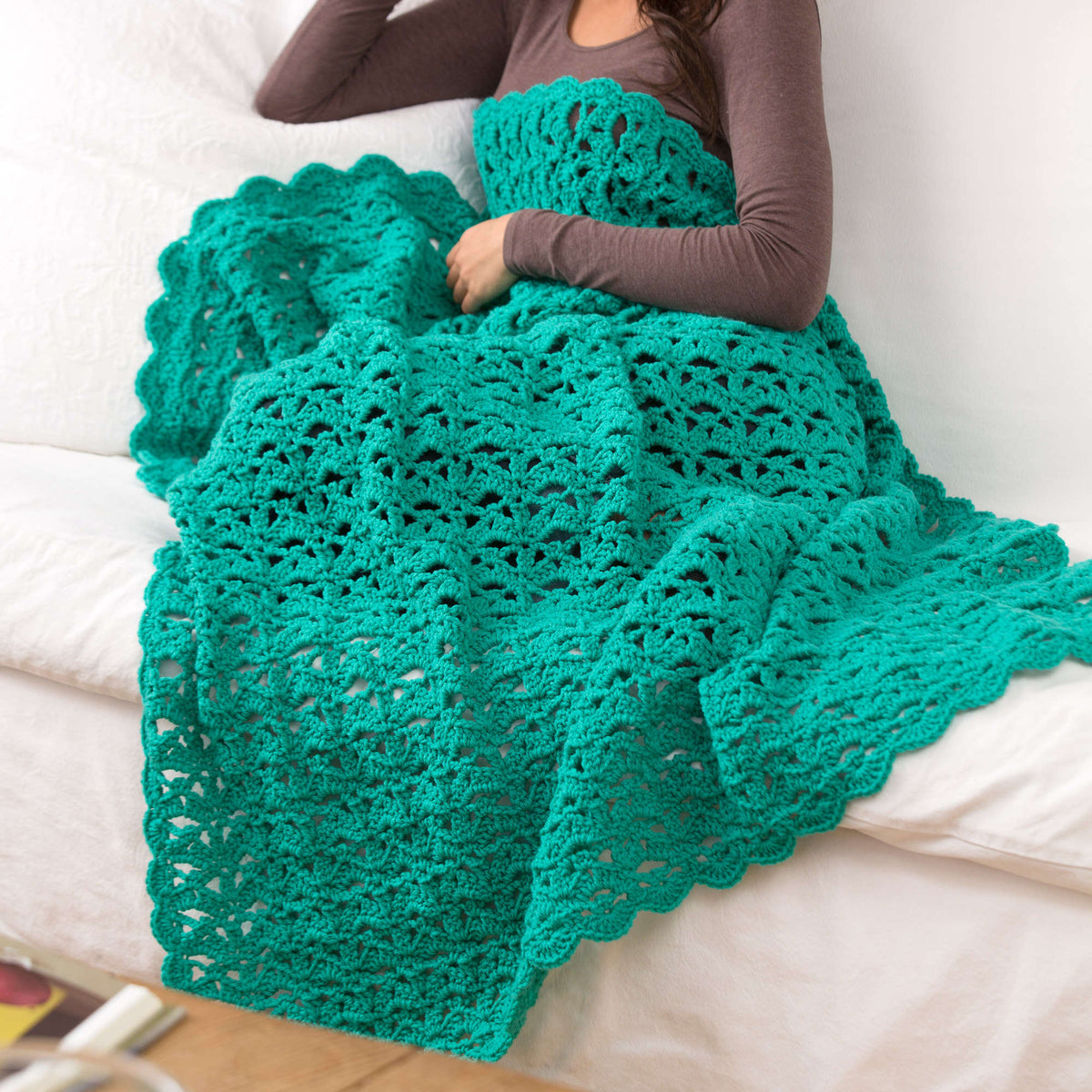 Crochet Throw made in Red Heart With Love Yarn