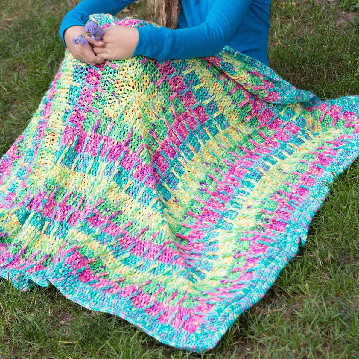 Crochet Throw made in Red Heart Gumdrop Yarn