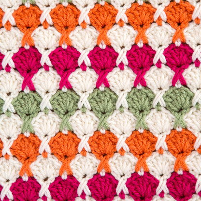 Red Heart Crochet Juicy Fruits and Whipped Crème Throw Crochet Throw made in Red Heart With Love Yarn