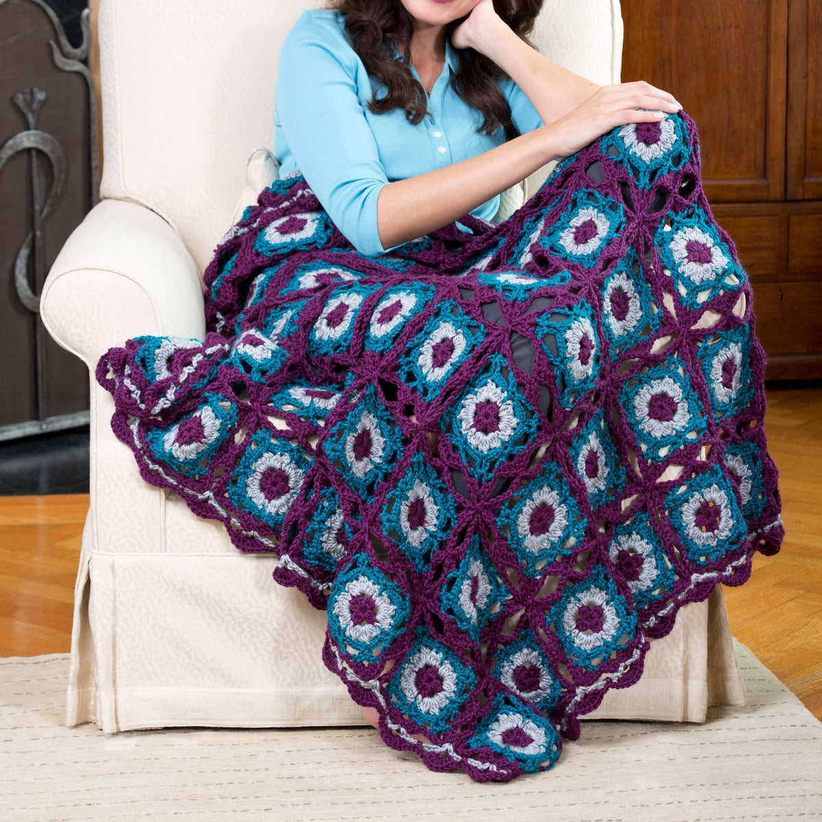 Crochet Blanket made in Red Heart Soft Yarn
