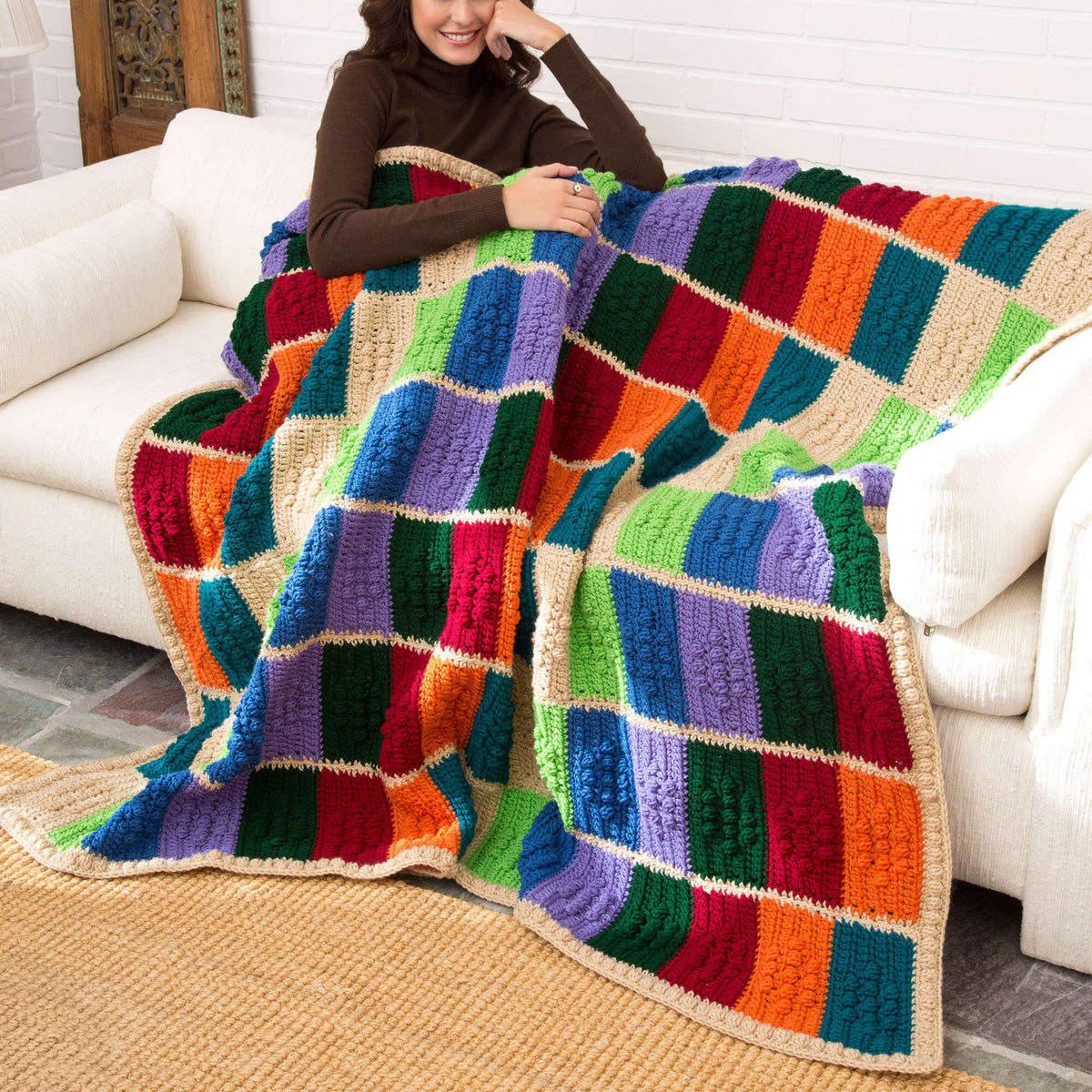 Crochet Throw made in Red Heart Super Saver Yarn