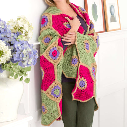 Red Heart Crochet Octagons & Squares Throw Crochet Throw made in Red Heart With Love Yarn