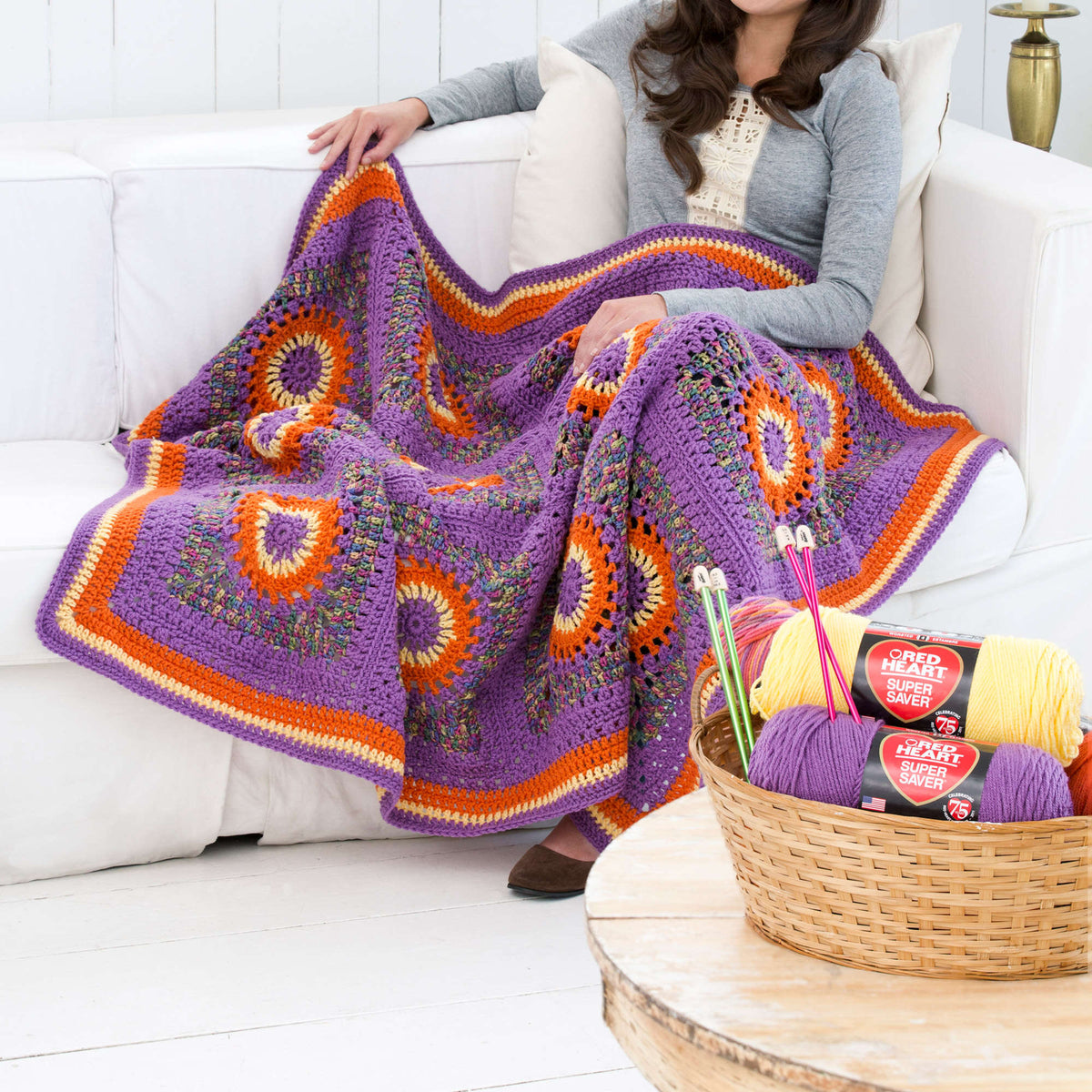 Crochet Blanket made in Red Heart Super Saver yarn