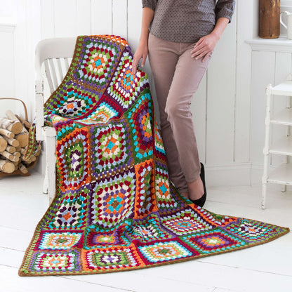 Red Heart Crochet Granny's Classic Throw Crochet Throw made in Red Heart Soft Yarn